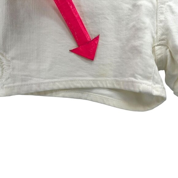 NWD GAP Slim Shorts Mid Rise Stretch White Distressed Denim Jean Shorts 26 - Picture 4 of 11